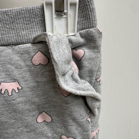 Disney 3T Girls Princess Gray and Pink Heart & Crown Joggers Sweatpants Ruffle - Picture 4 of 6